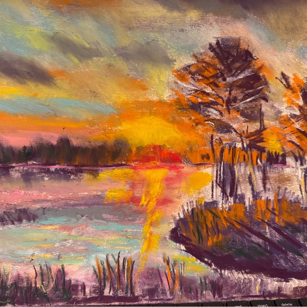 Vibrant Sunset Landscape Art Print